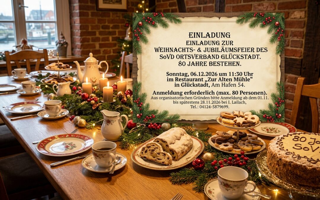 80 Jahre Ortsverband Glückstadt – Einladung zur Jubiläums- und Weihnachtsfeier