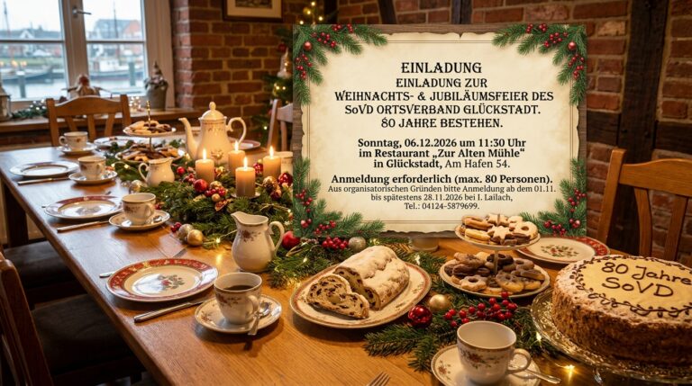 80 Jahre Ortsverband Glückstadt – Einladung zur Jubiläums- und Weihnachtsfeier