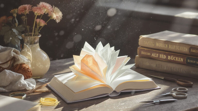 Einladung zum weihnachtlichen Bücher-Origami, ein Kreativ-Nachmittag der Frauengruppe mit Kaffee und Kuchen
